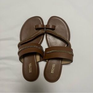 Michael Kors Tan Chain Strap Sandals Size 8